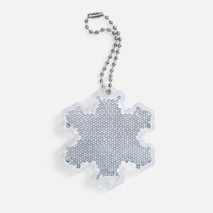 Пешеходный светоотражатель с цепочкой «Снежинка», белый