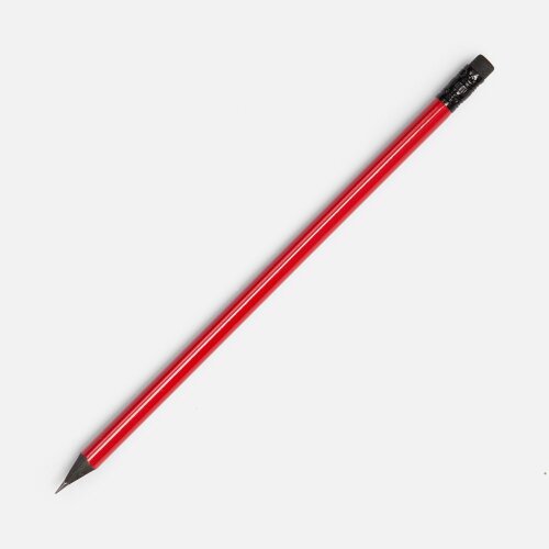 Карандаш простой Triangle Black с ластиком, красный