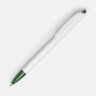 Ручка шариковая Tick, белая с зеленым