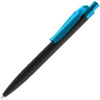 Ручка шариковая Prodir QS01 PRT-P Soft Touch, черная с голубым Ручка шариковая Prodir QS01 PRT-P Soft Touch, черная с голубым