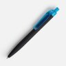 Ручка шариковая Prodir QS01 PRT-T Soft Touch, черная с голубым Ручка шариковая Prodir QS01 PRT-T Soft Touch, черная с голубым