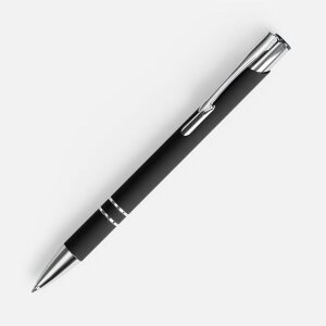 Ручка шариковая Keskus Soft Touch, черная