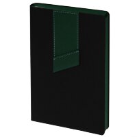 Ежедневник Bookmark, недатированный, черный с зеленым