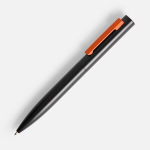 Ручка шариковая Inkolor, черная с оранжевым