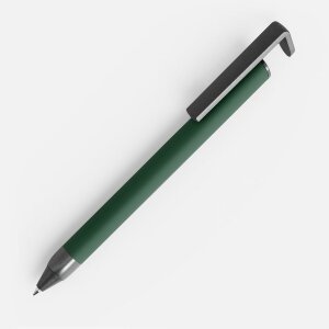 Ручка шариковая Standic с подставкой для телефона, зеленая
