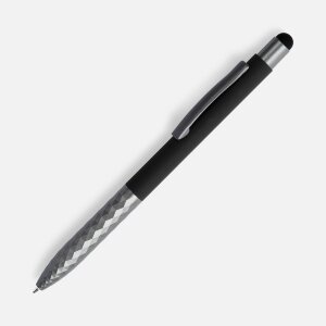 Ручка шариковая Digit Soft Touch со стилусом, черная