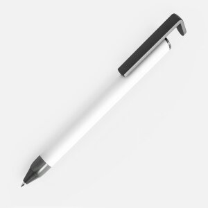 Ручка шариковая Standic с подставкой для телефона, белая