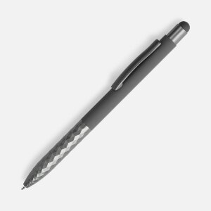 Ручка шариковая Digit Soft Touch со стилусом, серая