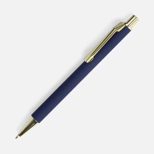 Ручка шариковая Lobby Soft Touch Gold, синяя