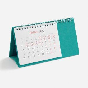 Календарь настольный Brand, бирюзовый Календарь настольный Brand, бирюзовый