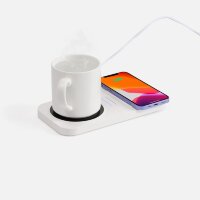 Беспроводное зарядное устройство с подогревом кружки Hot Task, белое Беспроводное зарядное устройство с подогревом кружки Hot Task, белое
