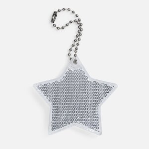 Пешеходный светоотражатель с цепочкой «Звезда», белый